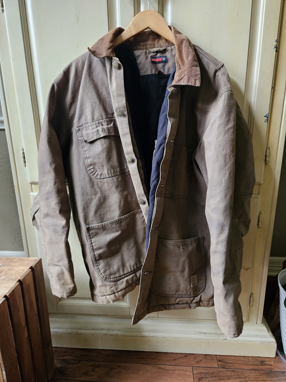 Wolverine Brown Canvas Field Jacket with Corduroy Collar